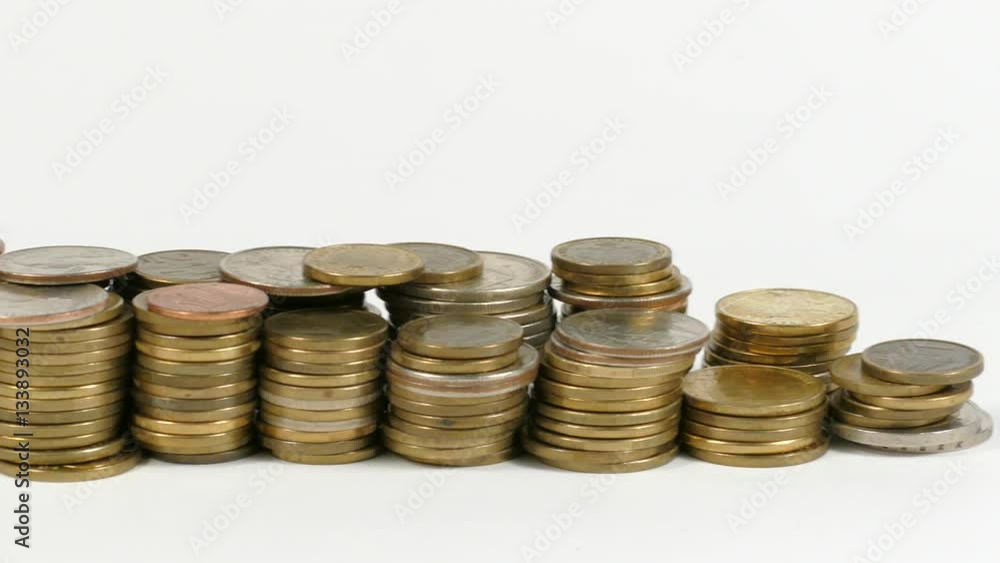 Israel flag waving with stack of money coins Israel flag waving with stack of money coins