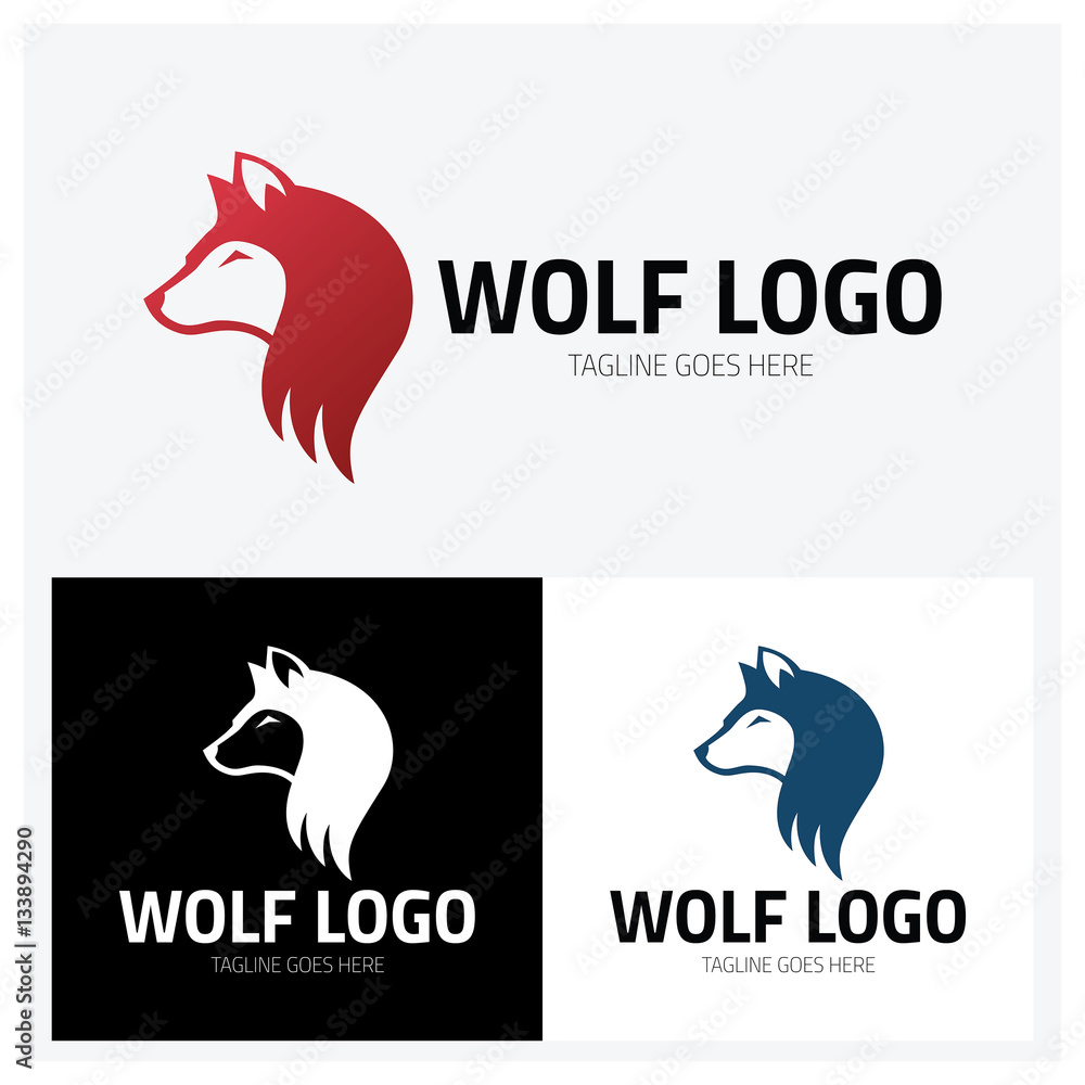 Obraz premium Wolf logo design template ,Vector illustration