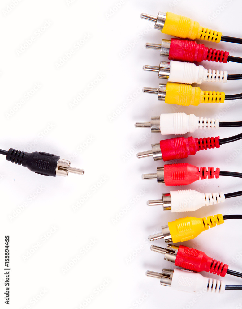 audio wires isolated on white audio wires isolated on white