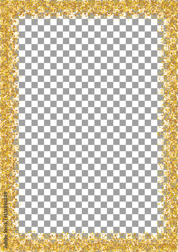 Golden glitter frame a4 format size isolated on transparent background.  Glittering sparkle frame on vector background. Stock Vector | Adobe Stock