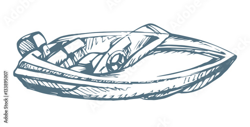 Powerboat. Vector drawing