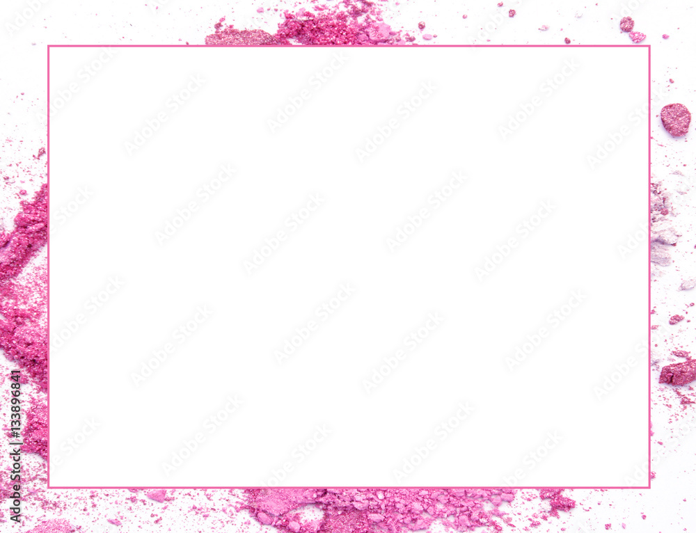 Make-up color frame on white background