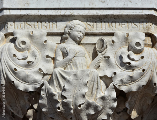 Photography Lust and Vanity medieval relief in Venice