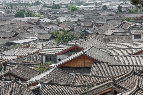 Specificity of architecture of Dayan old city. Lijiang, China. photo