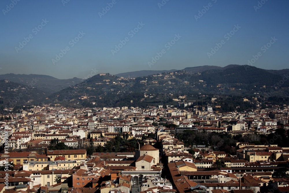 Florenz, Blick vom Duomo in die Berge