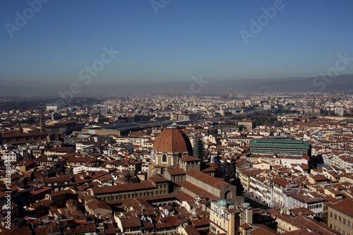 Florenz, Panoramablick vom Duomo mit Markthalle und Basilica di San Lorenzo
