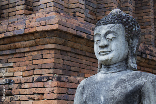 Buddha statues at the temple of Wat Yai in  Thailand