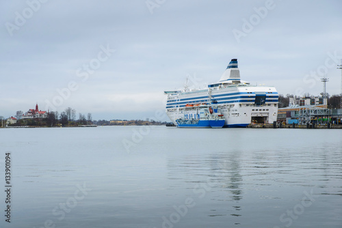 Big cruise liner Helsinki Finland