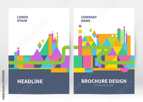 Brochure cover template vector. Presentation abstract geometric background for poster. Layout in A4 size