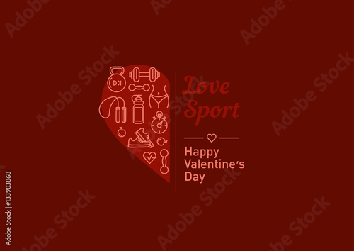 Sale of sports equipment, valentines day