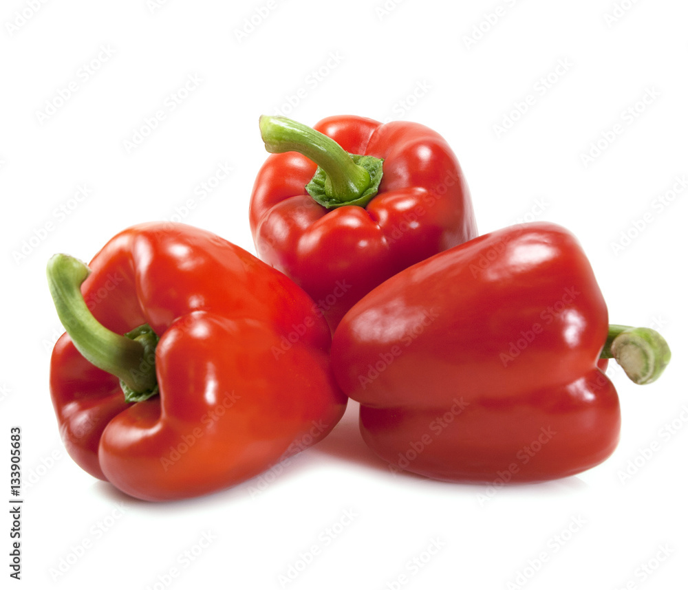 Red bell pepper on a white background isolated Red bell pepper on a white background isolated