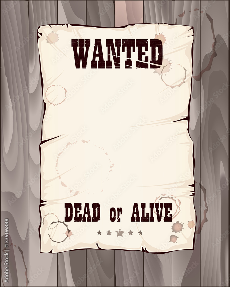 Poster Wanted dead or alive Stock Illustration
