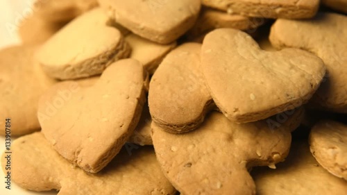 biscuit as a heart, lie on a plate.