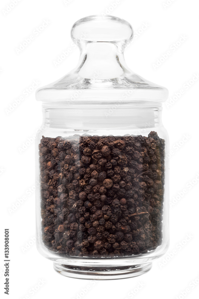 glass jar with spicy spices. glass jar with spicy spices.