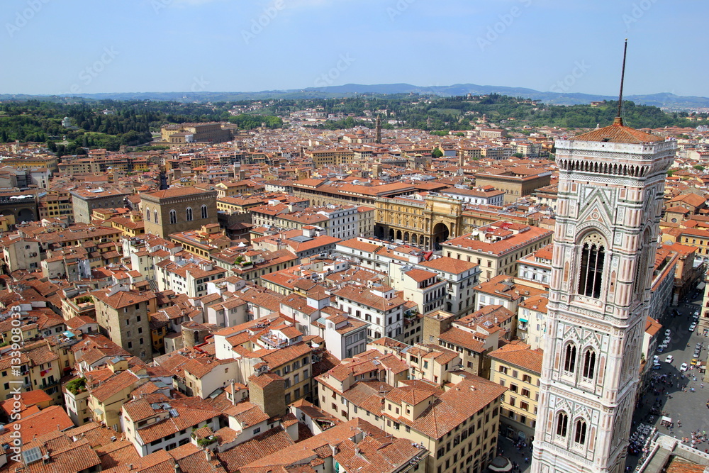 Florence, Italy. The view on the roofs of houses.