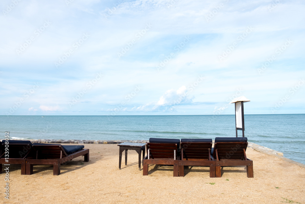 Chairs on a beautiful tropical beach