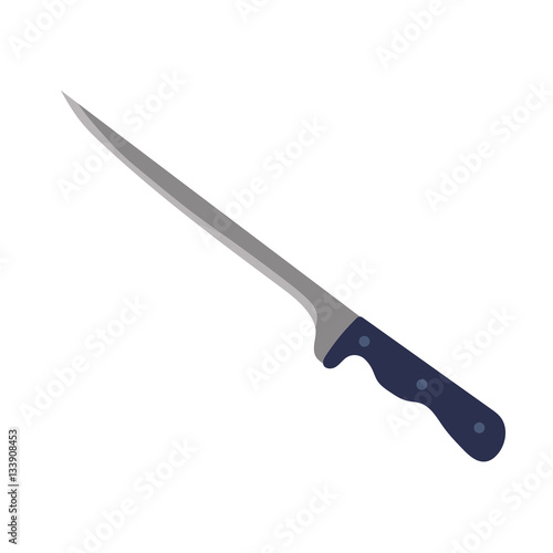 Fillet steel knife. Kitchen utensil. Abstract design. Vector illustration