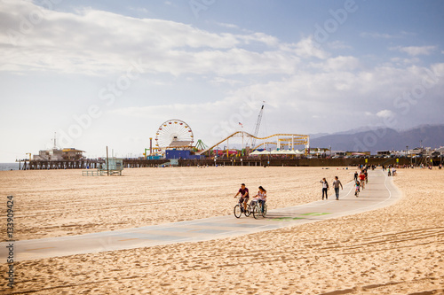 Vászonkép Santa Monica Beach During The Day
