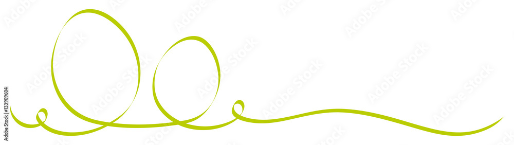 2 Calligraphy Green Easter Eggs Ribbon 2 Calligraphy Green Easter Eggs Ribbon