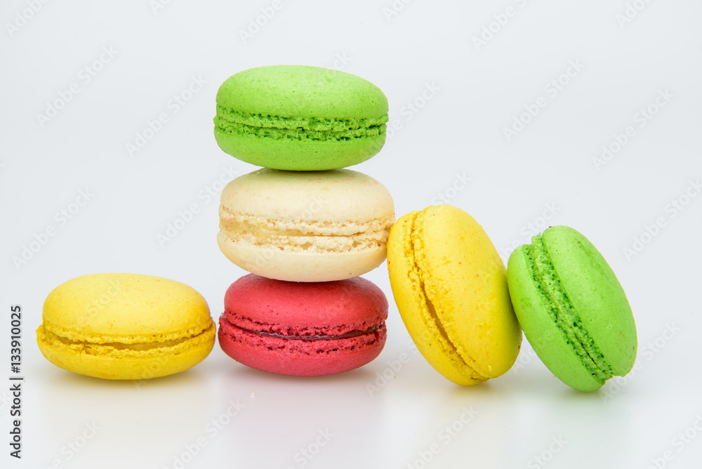 Colourful and sweet Macaroon or macaron on white background. Colourful and sweet Macaroon or macaron on white background.