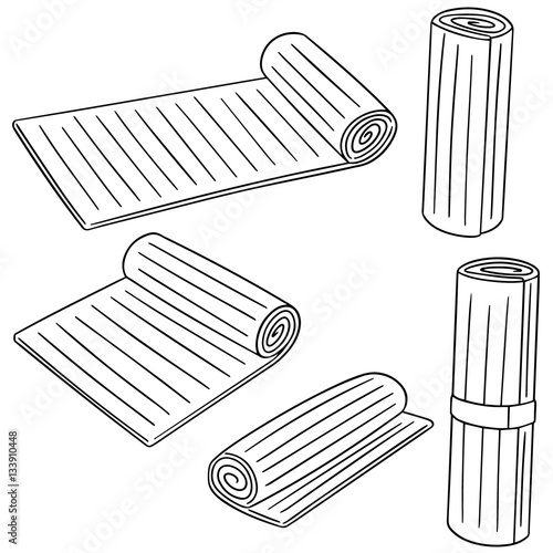 vector set of yoga mat
