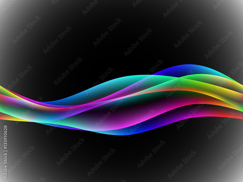 Obraz premium dinamyc flow, stylized waves, vector