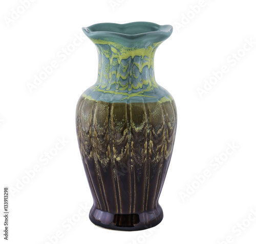Decorative ceramic vase isolated