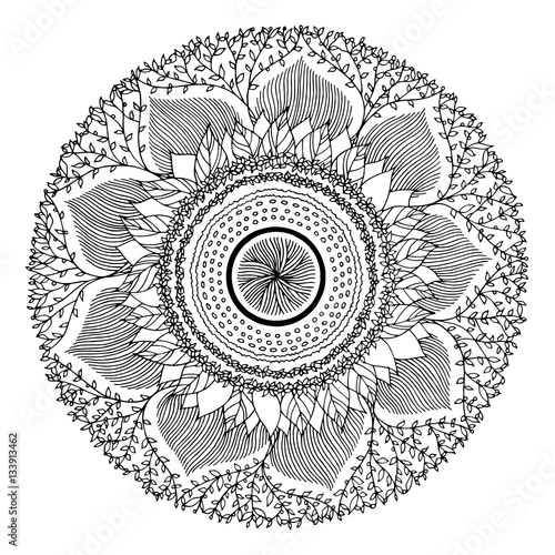 chakra mandala icon symbol, flower floral, vector hand drawn