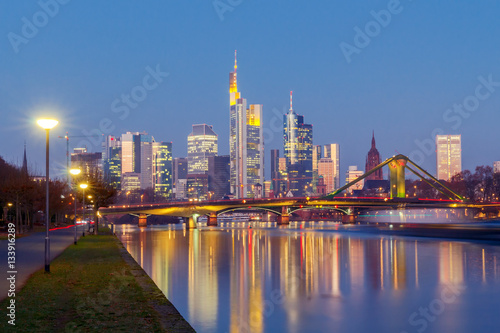 Frankfurt. City embankment and skyscrapers of the  s business center.