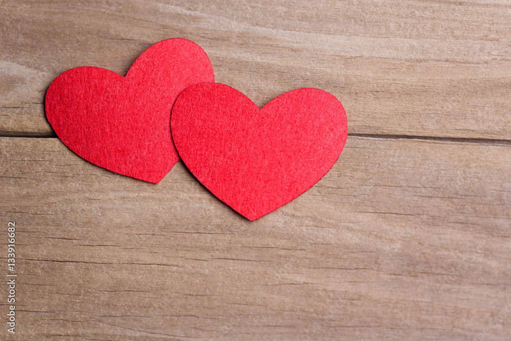 Valentines day concept of two heart shape cards. Valentines day concept of two heart shape cards.