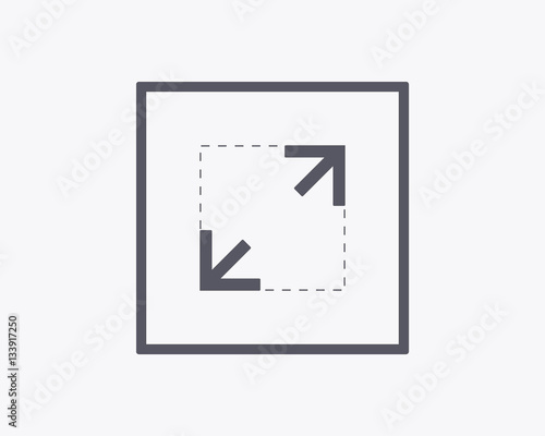 Expand Icon - Vector illustration. Minimal thin line design.