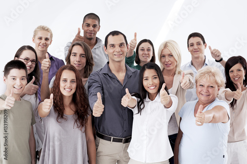 Multi-Ethnic Group Thumbs Up