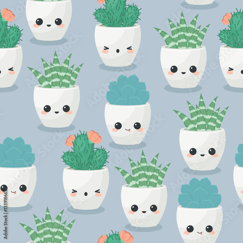 Succulents seamless wallpaper