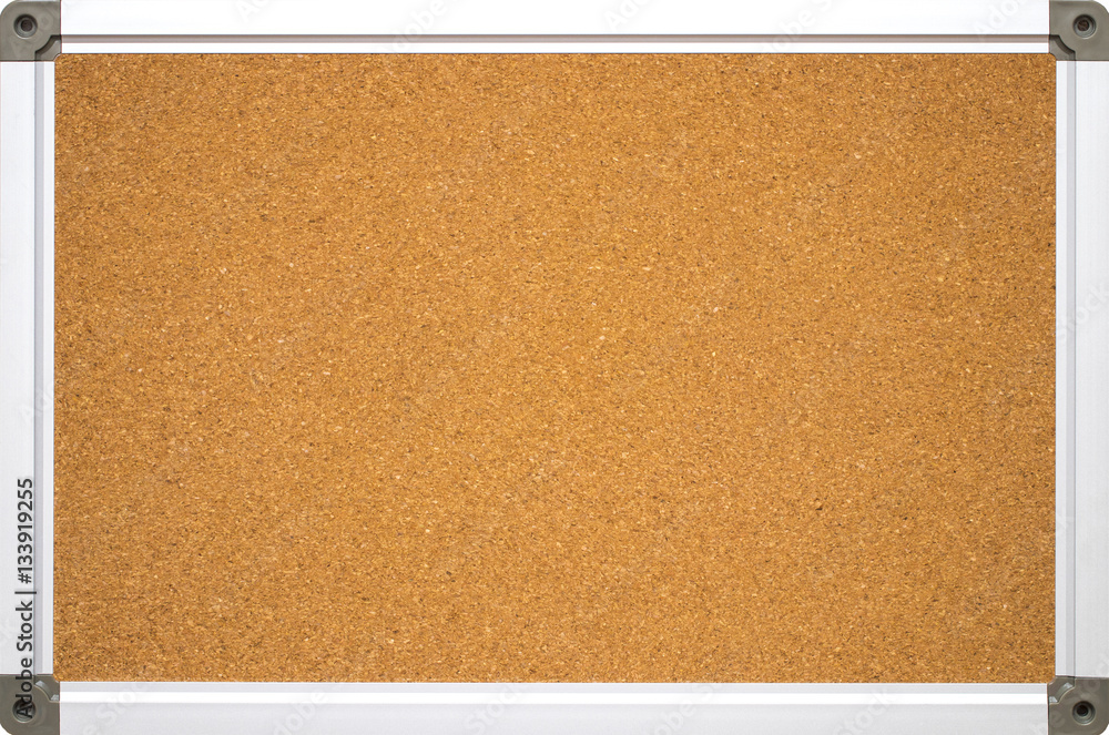 Fototapeta premium Cork board with aluminum frame. isolated