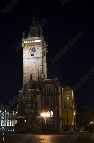 Old town Hall  Prague  Czech Republic   Czechia - famous historical building with tower made in gothic style