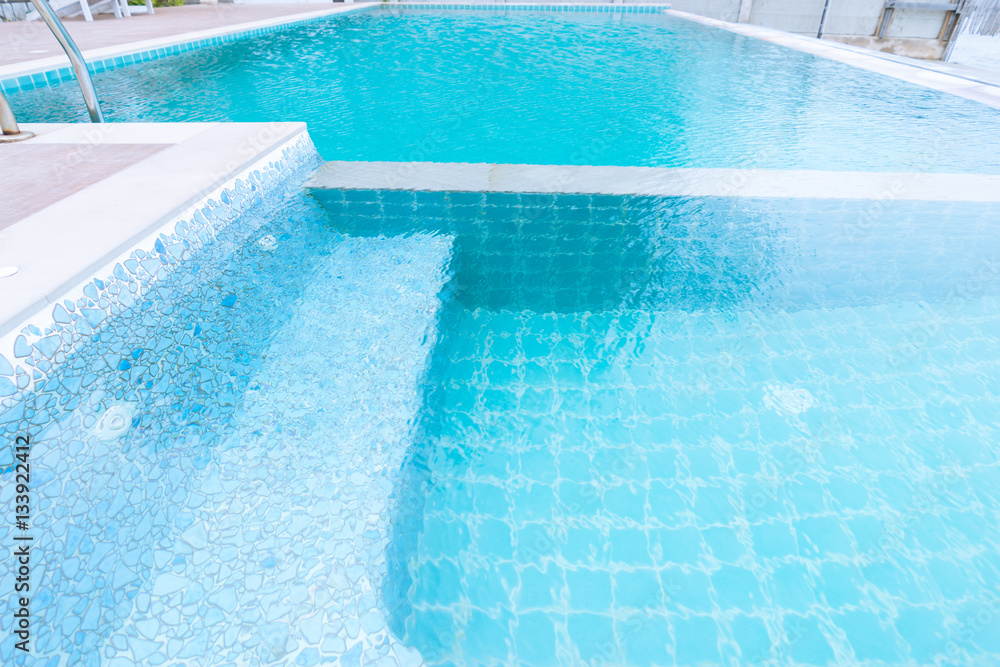 Luxury beautiful swimming pool at resort