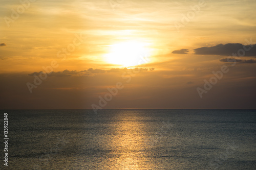 Sunset at the ocean (copy space)