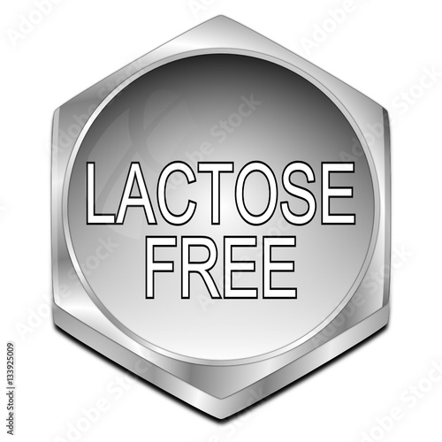 Lactose free Button - 3D illustration