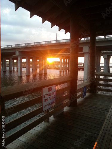 Canvas-taulu Sunrise at St. Tammany Parish Fishing Pier