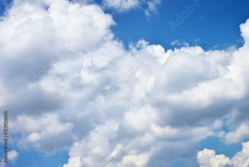 Deep blue sky and clouds