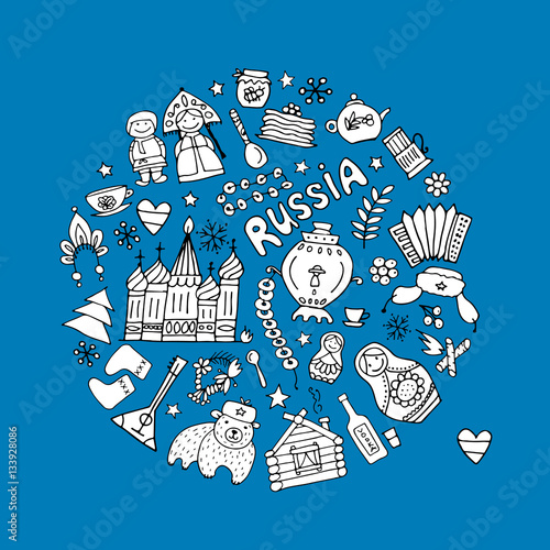 Russia, icons collection. Sketch for your design