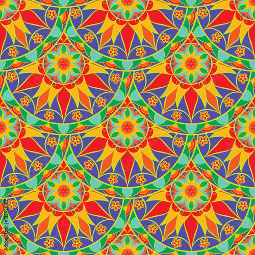 Seamless Floral Mandala Pattern
