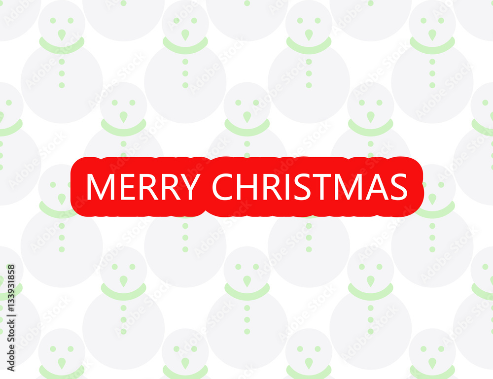 Fototapeta premium Vector flat merry christmas greeting card template