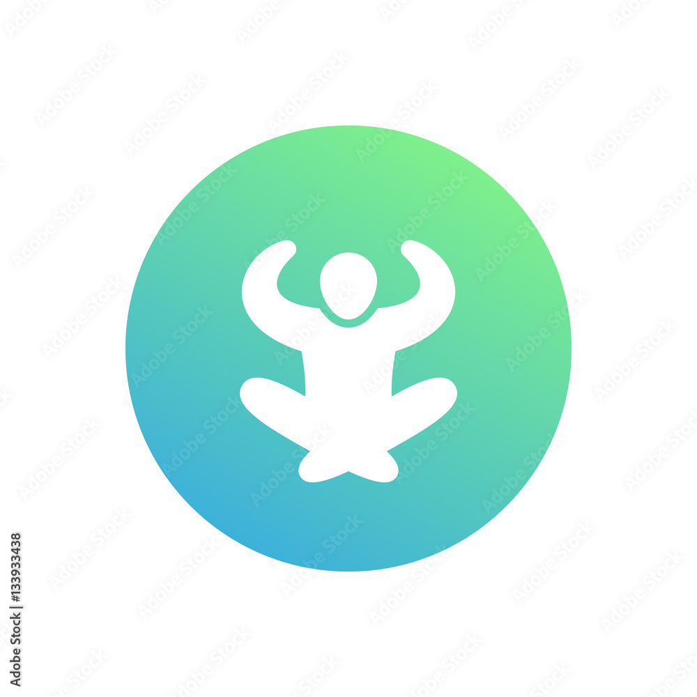 meditation icon over white, vector illustration meditation icon over white, vector illustration
