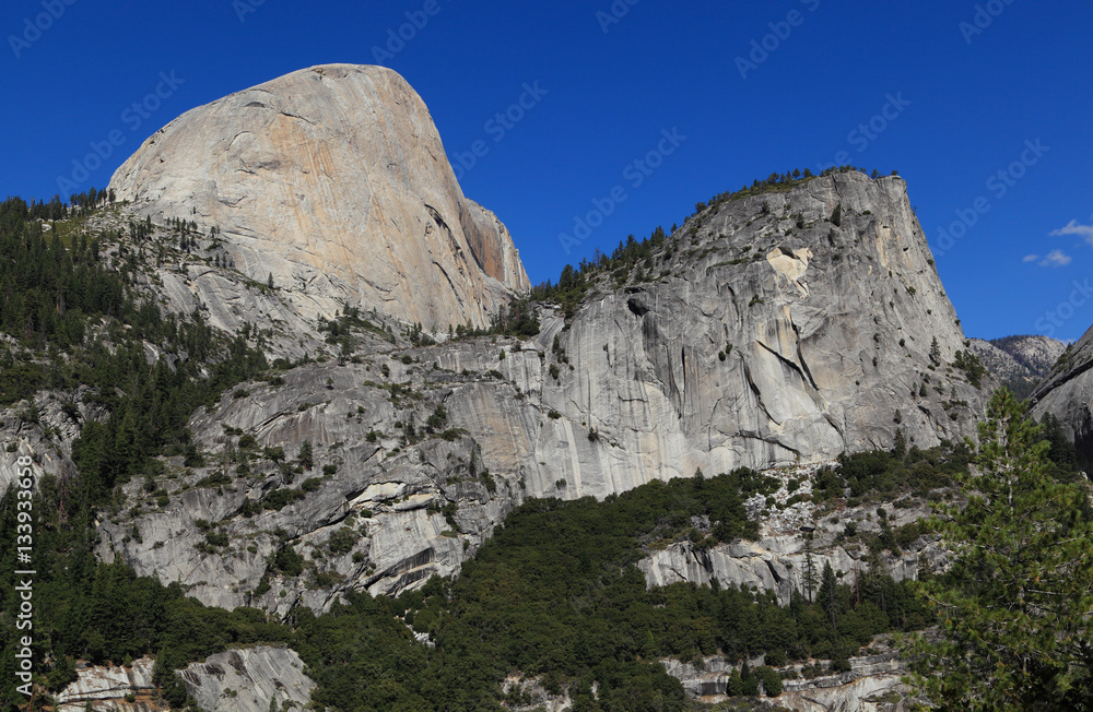 Half Dome (south face) and Mount Broderick. Photographed from the John Muir Trail, Yosemite National Park, California.