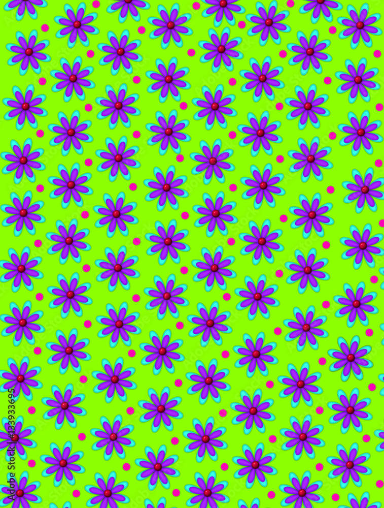 Daisy and Dots in Lime Green