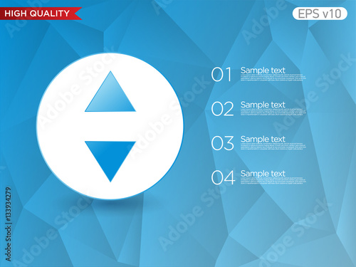 Colored icon or button of arrows symbol with background