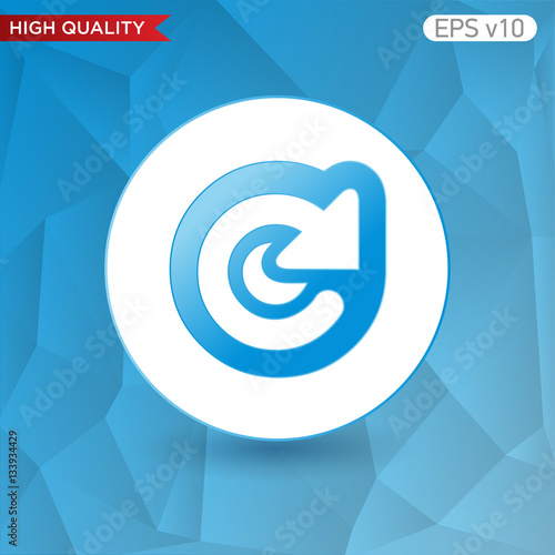 Colored icon or button of refresh symbol with background