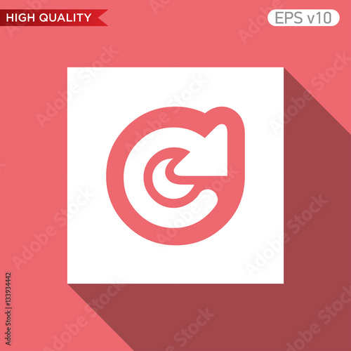 Colored icon or button of refresh symbol with background