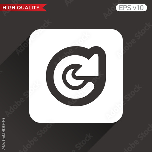 Colored icon or button of refresh symbol with background